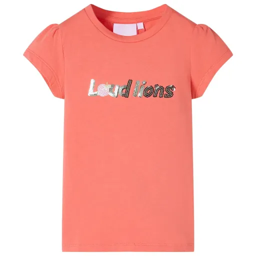 T-Shirt de Manga Curta para Criança Cor Coral 140