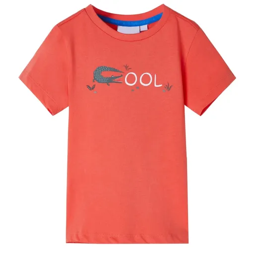 T-Shirt Manga Curta para Criança Vermelho-Claro 128