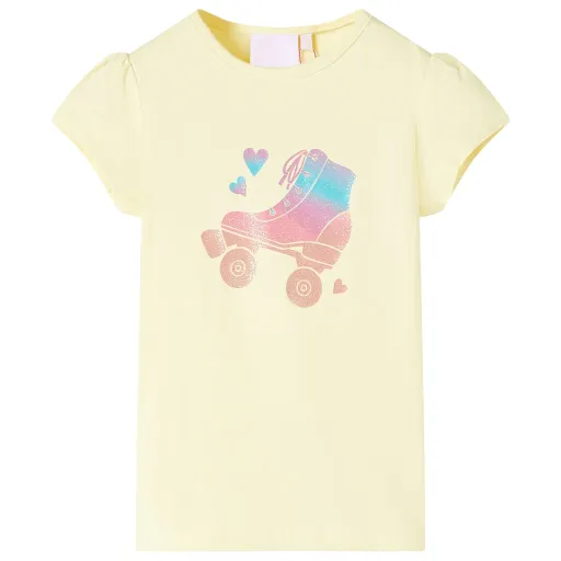 T-Shirt de Criança Amarelo-Suave 92