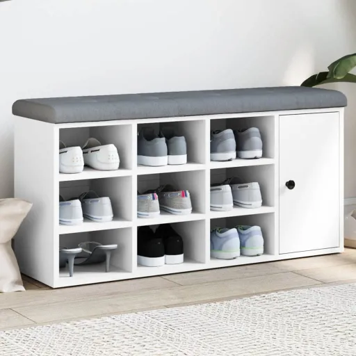 Banco Sapateira 102x32x50 cm Derivados de Madeira Branco