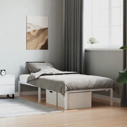 Estrutura de Cama Metal 90x190 cm Branco