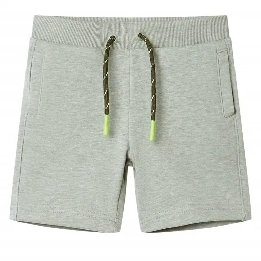 Calções de Criança com Cordão Caqui-Claro Mesclado 104