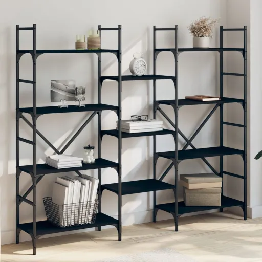 Estante 160x28,5x136,5 cm Derivados de Madeira Preto