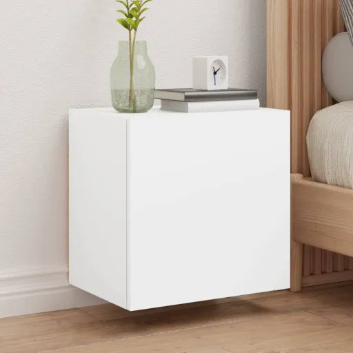 Móveis Parede p/ TV   40,5x30x40 cm Derivados Madeira Branco (2 pcs)