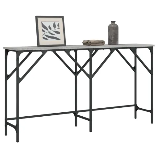 Mesa Consola 140x29x75 cm Derivados de Madeira Cinzento Sonoma
