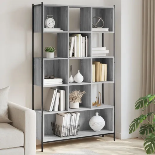 Estante 102x28x172 cm Derivados de Madeira Cinzento Sonoma