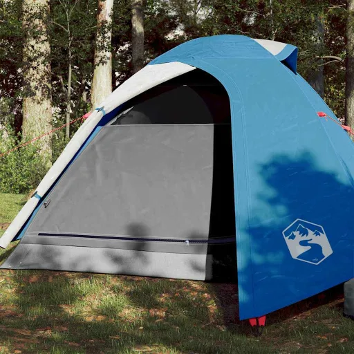 Tenda de Campismo Cúpula para 3 Pessoas Impermeável Azul