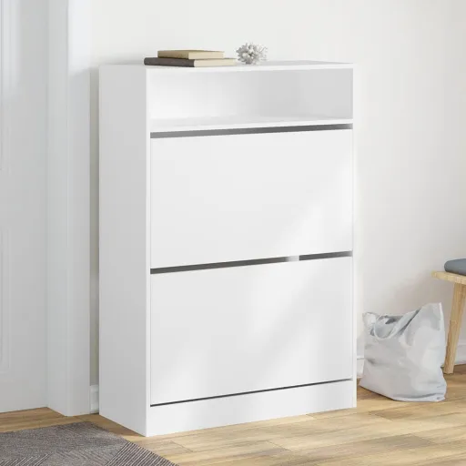Sapateira c/ 2 Gavetas Articuladas 80x34x116 cm Branco