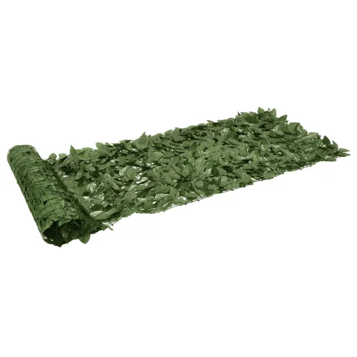 Tela de Privacidade p/ Varanda c/ Folhas 600x75 cm Verde-Escuro