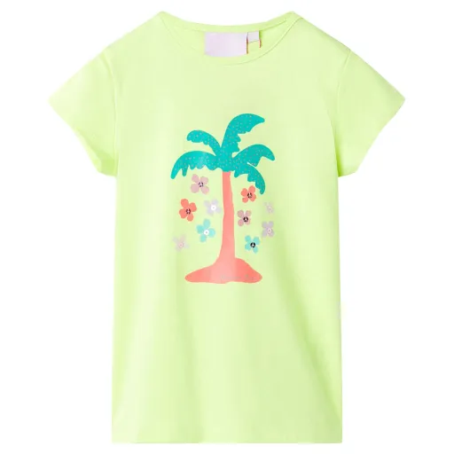 T-Shirt de Criança Amarelo Fluorescente 116