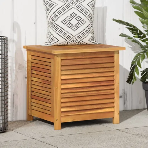Caixa Arrumação Jardim c/ Veneziana 60x50x56 cm Acácia Maciça