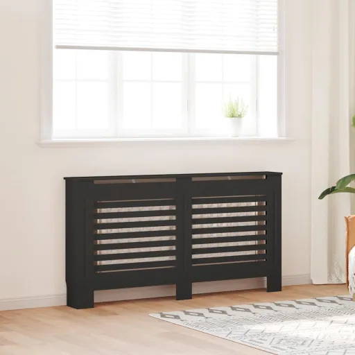Cobertura de Radiador 152x19x81,5 cm MDF Preto