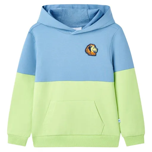 Sweatshirt para Criança com Capuz Azul e Amarelo-Claro 92