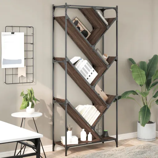 Estante 79x30x180 cm Deriv. de Madeira/Metal Carvalho Castanho
