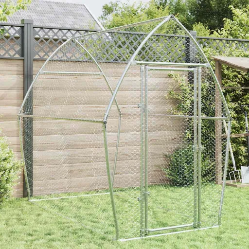 Galinheiro 200x105x182 cm Aço Galvanizado Prateado