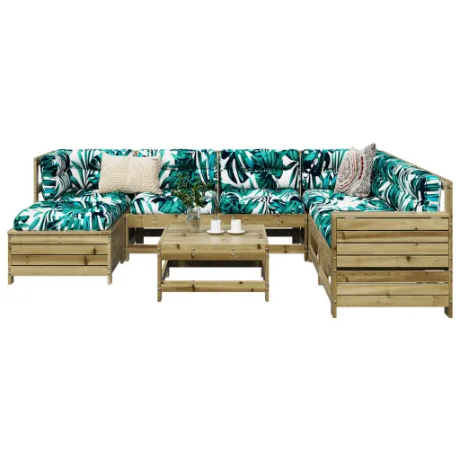 Conjunto Sofás de Jardim Madeira de Pinho Impregnada (8 pcs)