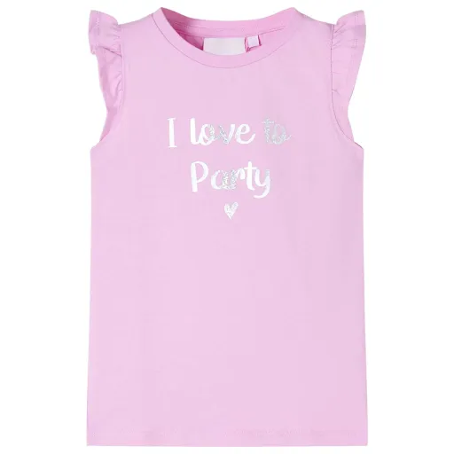 T-Shirt para Criança Manga com Folhos Lilás 104
