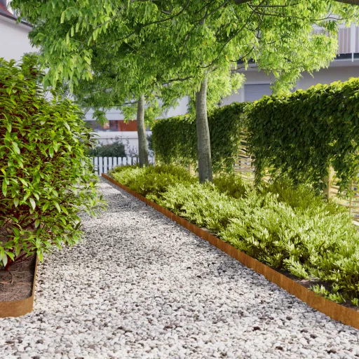 Bordas de Relvado   10x103 cm Aço Corten Flexível (50 pcs)