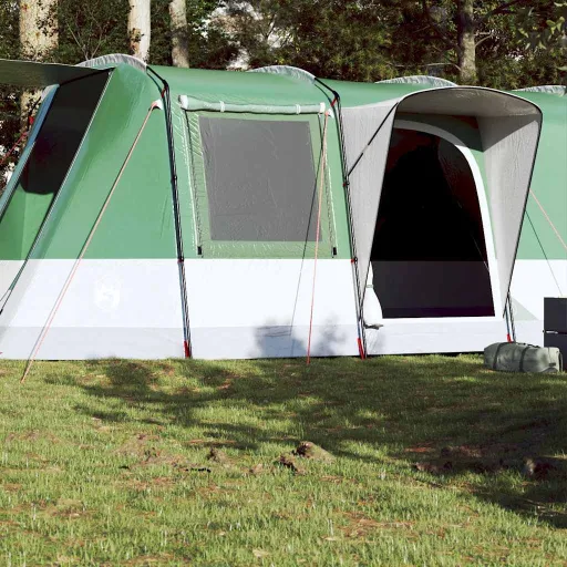 Tenda de Campismo Túnel para 4 Pessoas Impermeável Verde