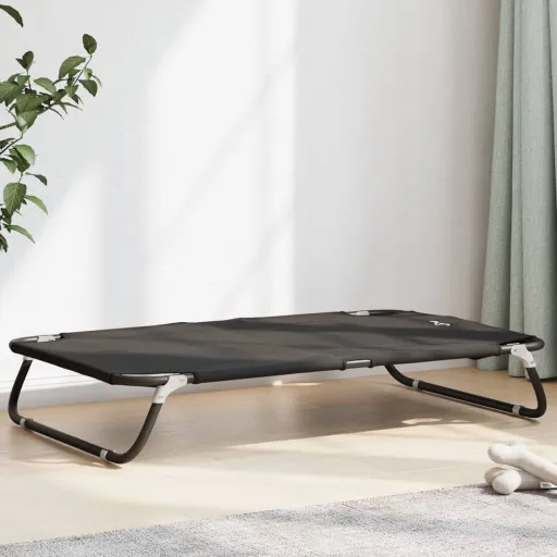 Cama para Cães Dobrável Tecido Oxford e Aço Antracite