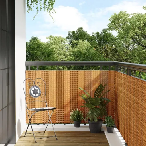 Tela de Varanda 400x80 cm Vime PE Castanho-Claro