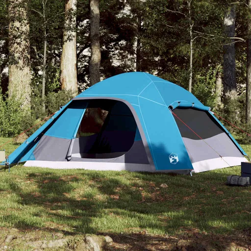 Tenda Familiar em Cúpula para 6 Pessoas Impermeável Azul