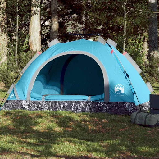 Tenda de Campismo para 3 Pessoas Libertação Rápida Azul