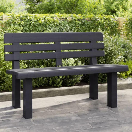 Banco de Jardim 110x52x71 cm Polipropileno Antracite