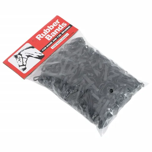 Elásticos para Tranças de Cavalos   Silicone Preto (500 pcs)