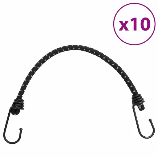 Cordas Elásticas c/ Faixas Refletoras e Ganchos   46 cm (10 pcs)