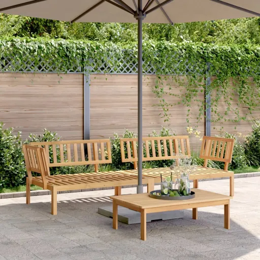 Sofás de Canto Paletes   p/ Jardim Madeira de Acácia Maciça (2 pcs)