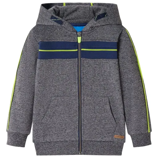 Sweatshirt para Criança com Capuz e Fecho Cinzento Mesclado 104