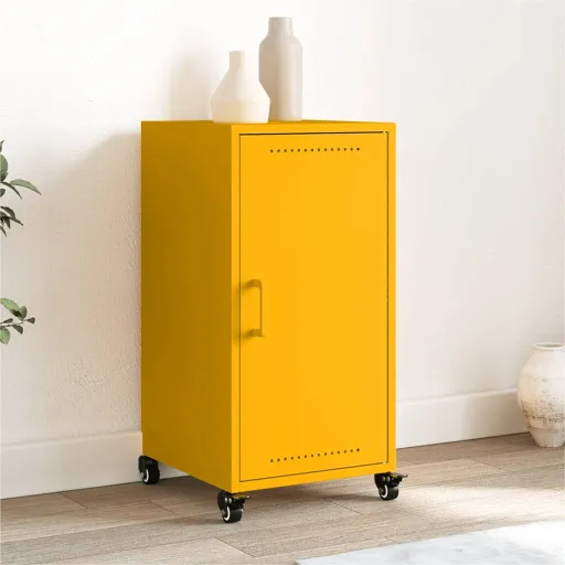 Aparador 36x39x72 cm Aço Amarelo Mostarda
