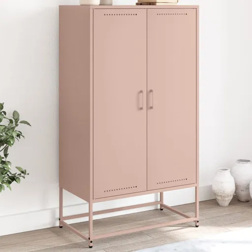 Aparador Alto 68,5x38,5x123,5 cm Aço Rosa