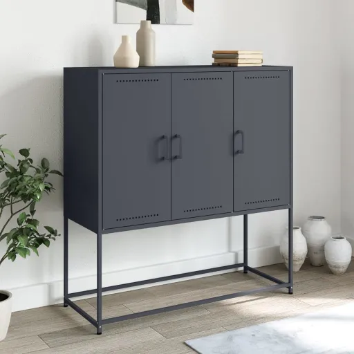 Aparador Alto 100,5x39x107 cm Aço Antracite