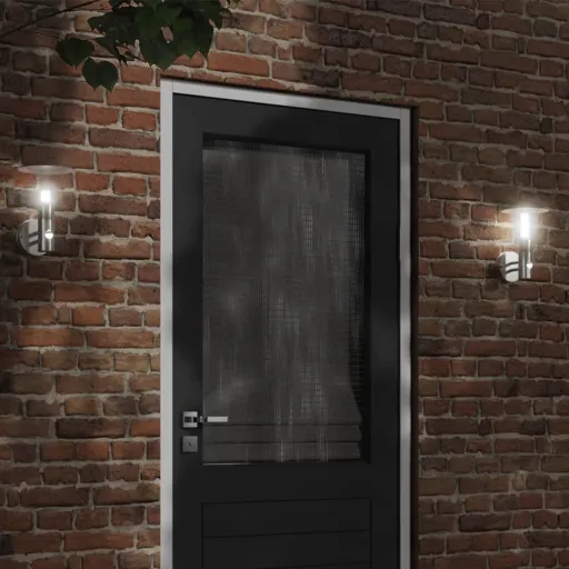 Candeeiro de Parede Exterior com Sensor Aço Inoxidável Prateado