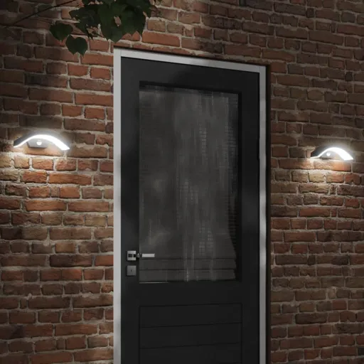 Candeeiro Parede LED Exterior c/ Sensor Alumínio Fundido Preto