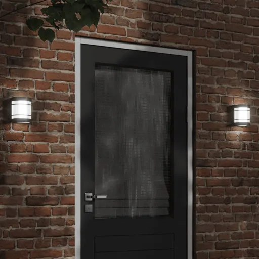 Candeeiros de Parede p/ Exterior   Aço Inoxidável Preto (2 pcs)