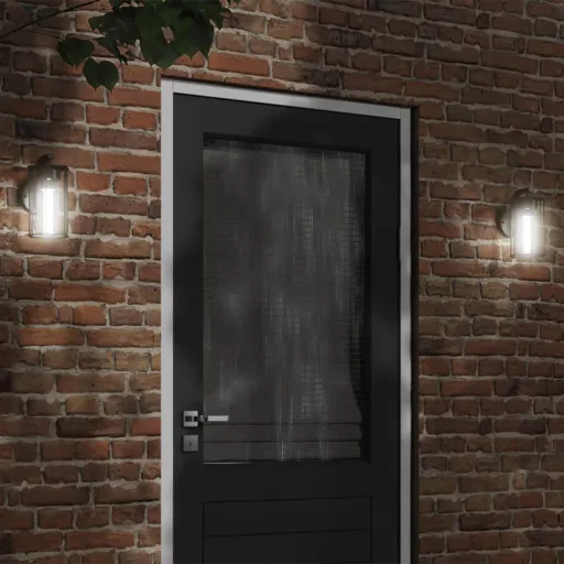 Candeeiros de Parede p/ Exterior   Aço Inoxidável Preto (2 pcs)