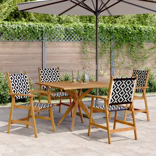 Conjunto de Jantar p/ Jardim   Madeira de Acácia Maciça (5 pcs)