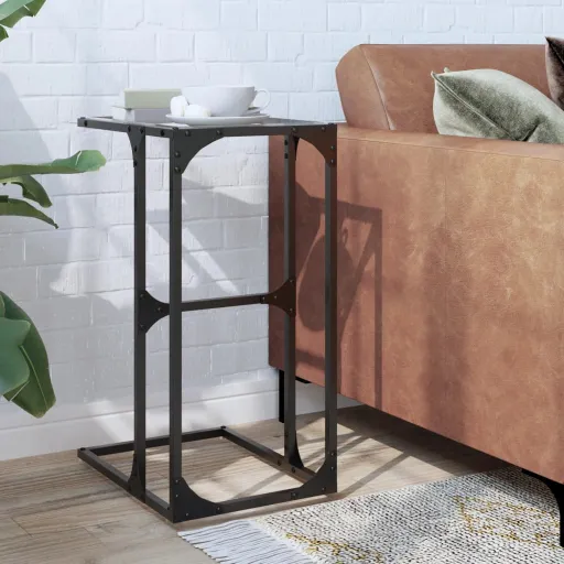 Mesa de Apoio com Vidro Transparente 40x30x61,5 cm Aço
