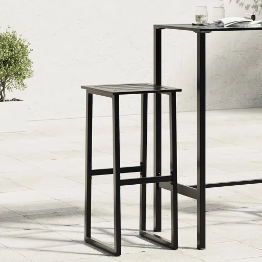 Bancos de Bar   38x38x80 cm Aço Revestido a pó Preto (4 pcs)