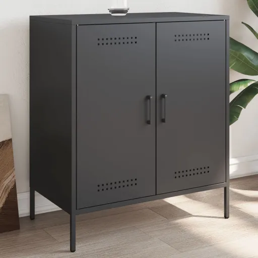 Aparador 68x39x79 cm Aço Preto