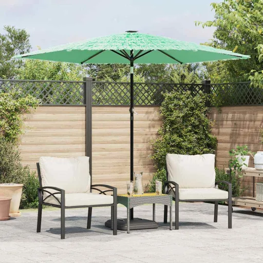 Guarda-Sol de Jardim com Poste de Aço 268x268x226 cm Verde