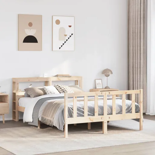 Cama Sem Colchão 120x190 cm Madeira de Pinho Maciça