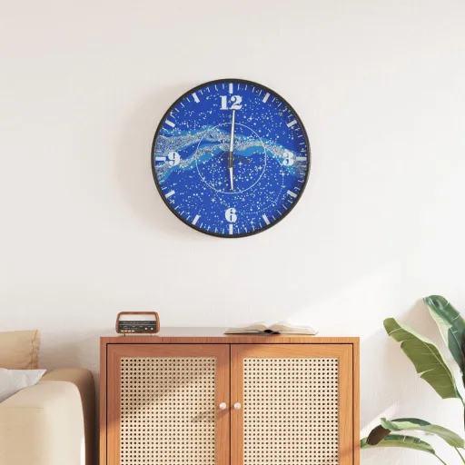 Relógio de Parede com Números/Ponteiros Luminosos Ø30 cm Azul