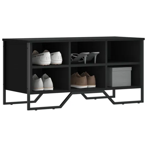 Sapateira 90x38x45,5 cm Derivados de Madeira Preto