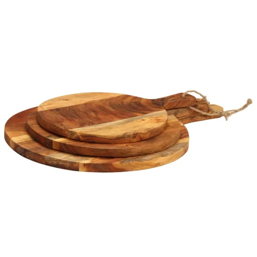 Tábua de Cortar   Madeira de Acácia Maciça (3 pcs)