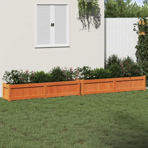 Vasos/Floreiras de Jardim   Pinho Maciço Castanho Cera (2 pcs)