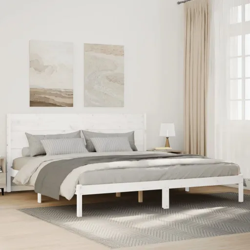 Cama Extra Longa Sem Colchão 140x210 cm Madeira Maciça